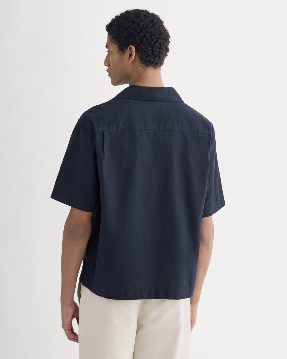 Cropped Resort Shirt | Navy - Image 5