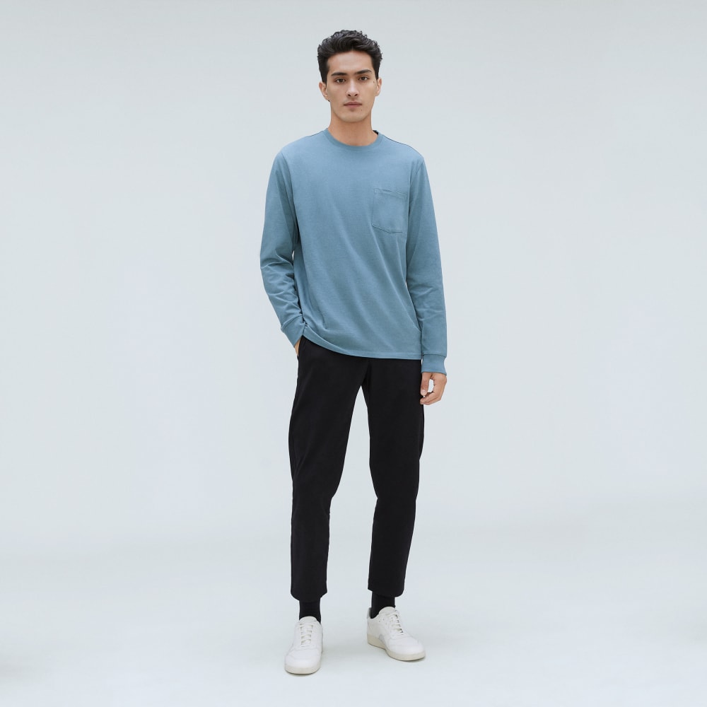 The Organic Cotton Long-Sleeve Pocket Tee | Greyish Blue - Image 6