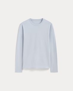 Alternative view of The Essential Organic Long-Sleeve Tee | Air Blue