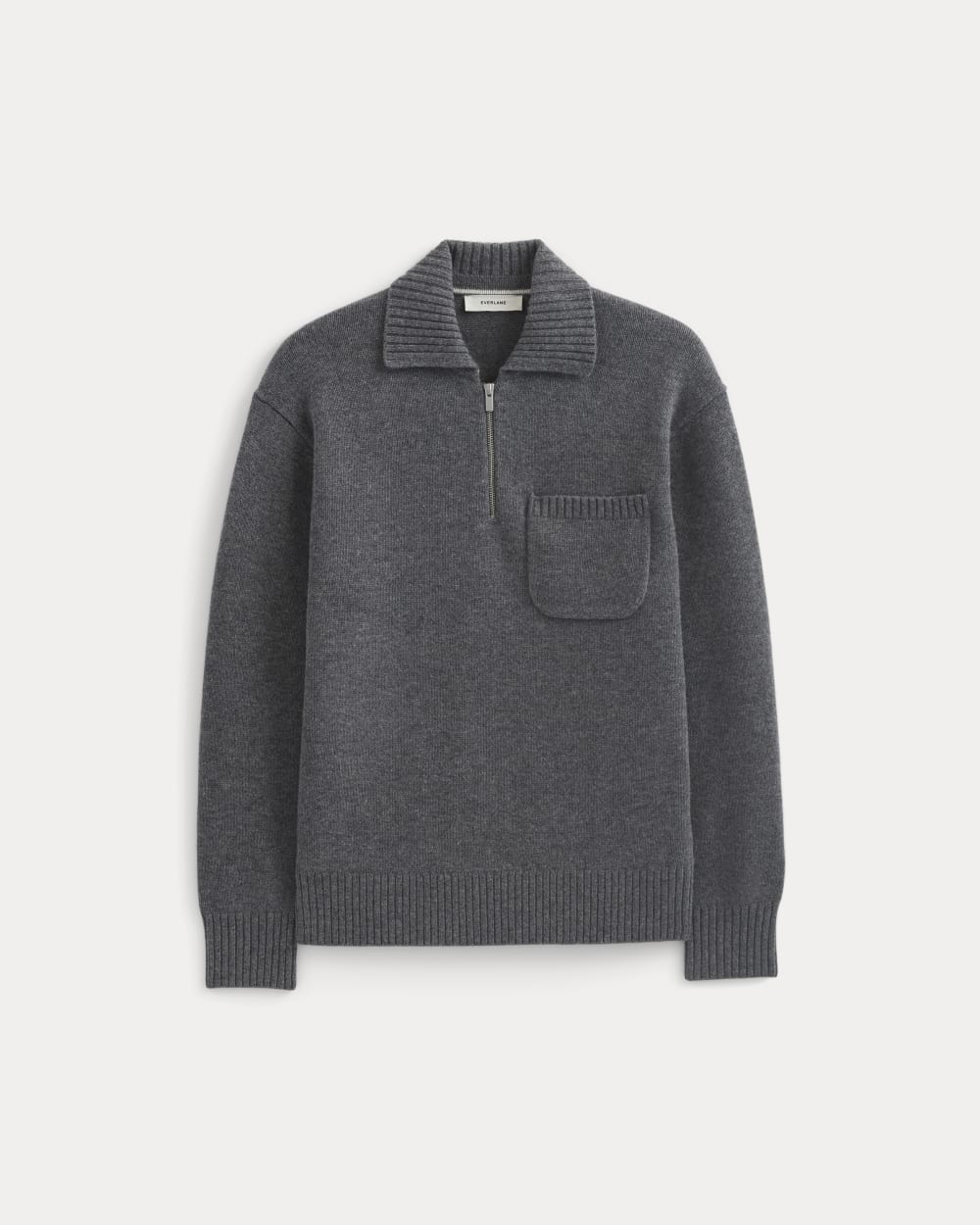 Luxe Merino Quarter-Zip Pullover | Heathered Charcoal - Image 2