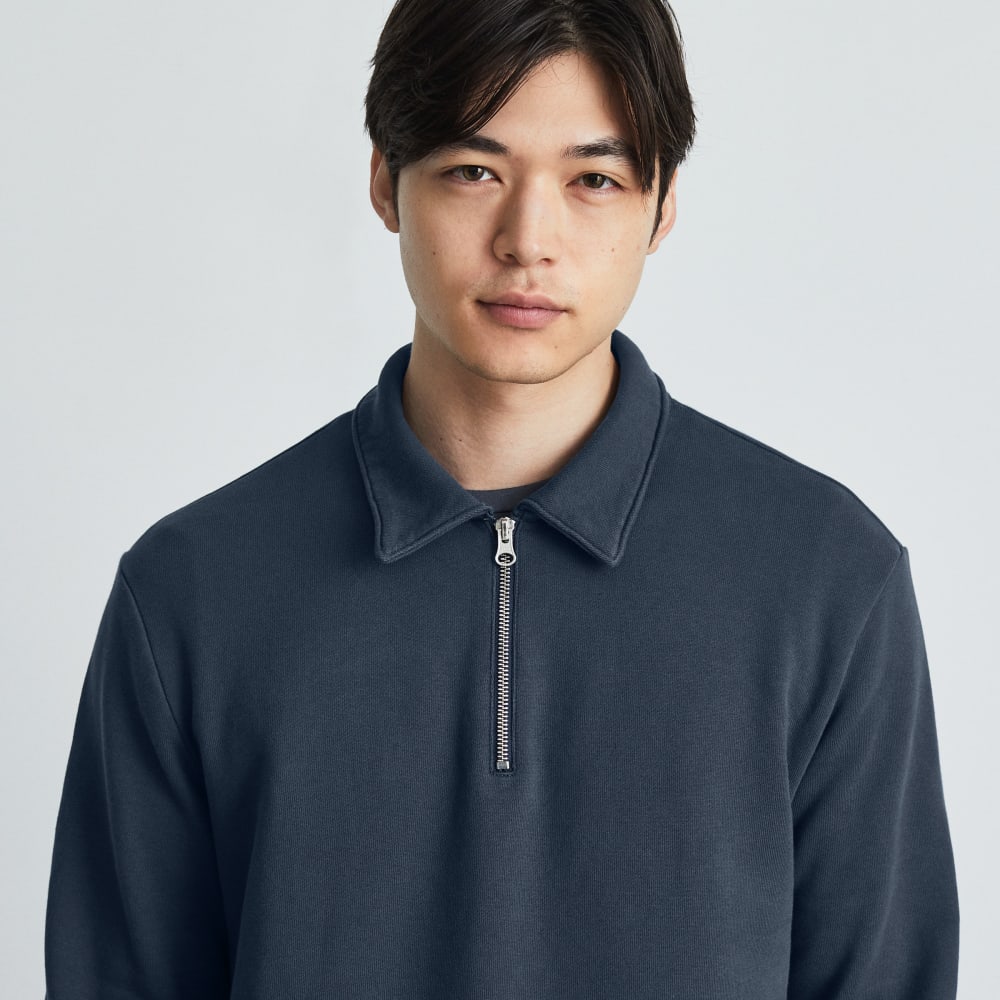 The Track Quarter-Zip Sweatshirt | Kingfisher Blue - Image 3