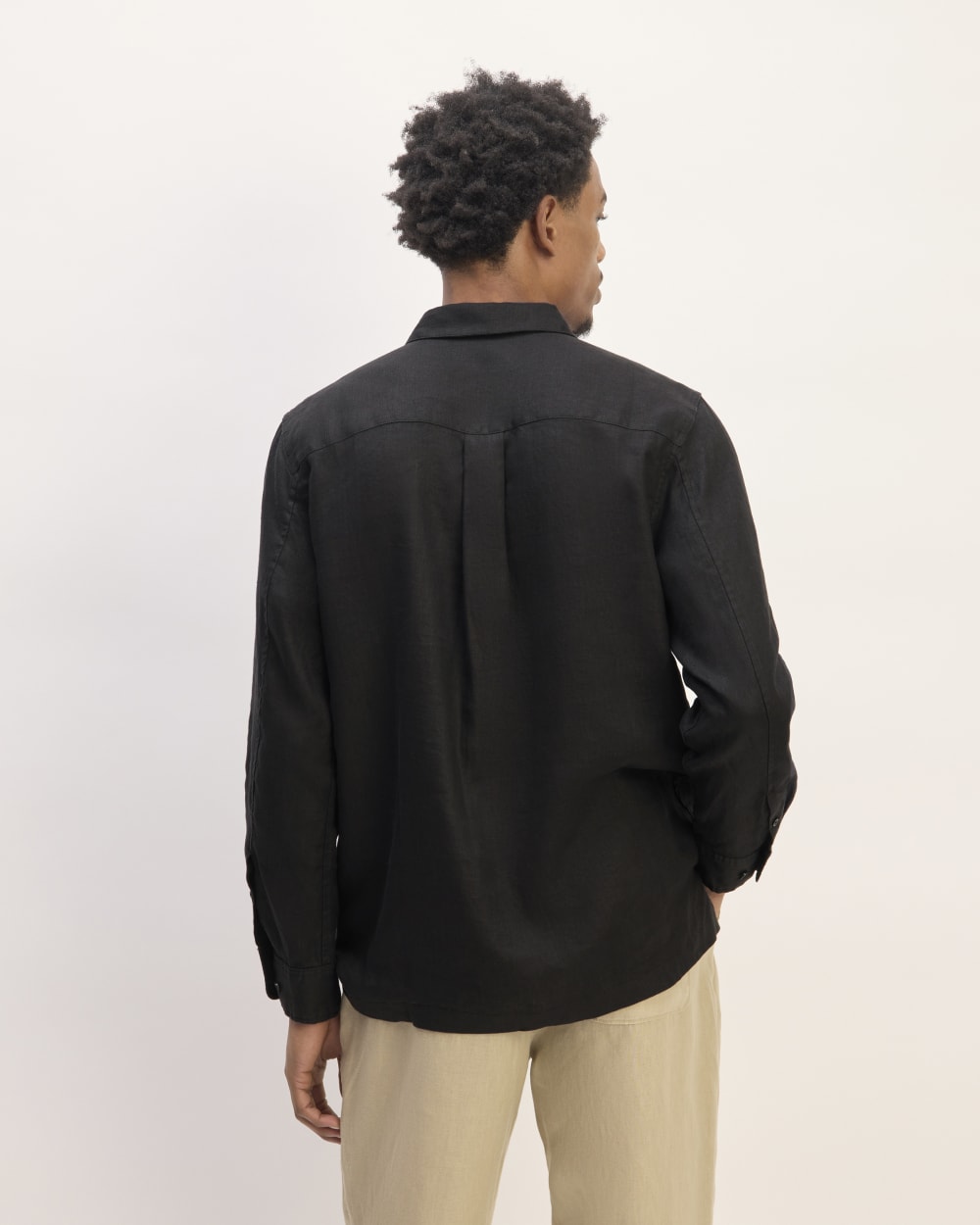 The Linen Straight Hem Shirt | Black - Image 6