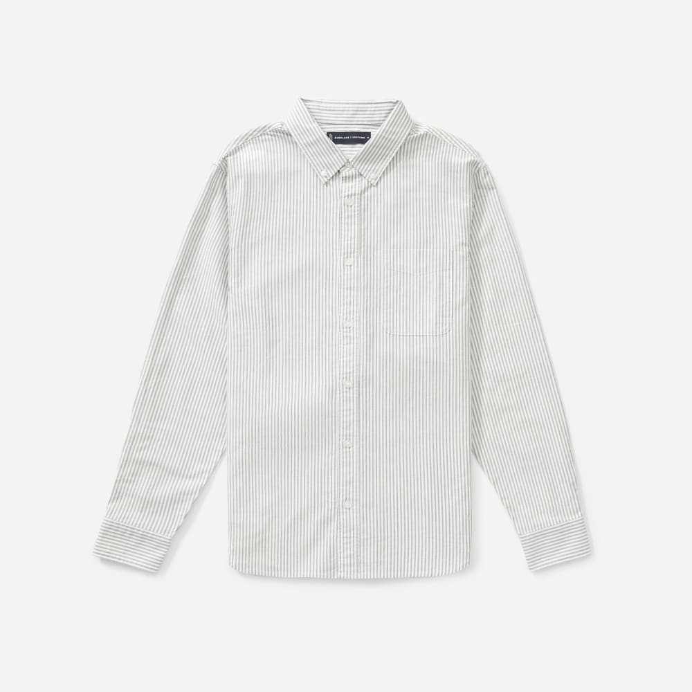 The Standard Fit Japanese Oxford Shirt | Uniform | White / Black Stripe | Tall