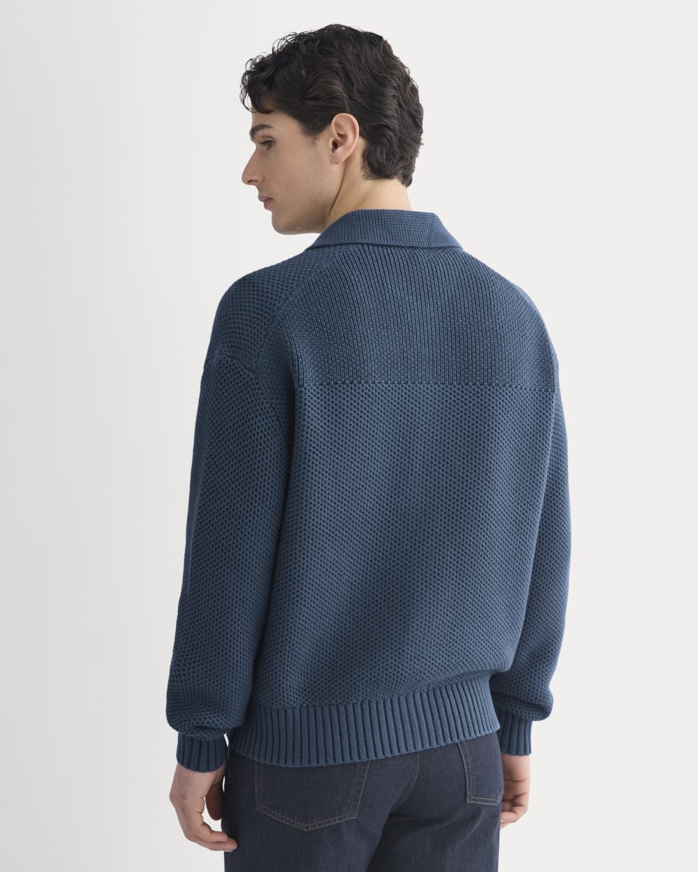 Honeycomb Sweater Jacket | Midnight Navy - Image 5