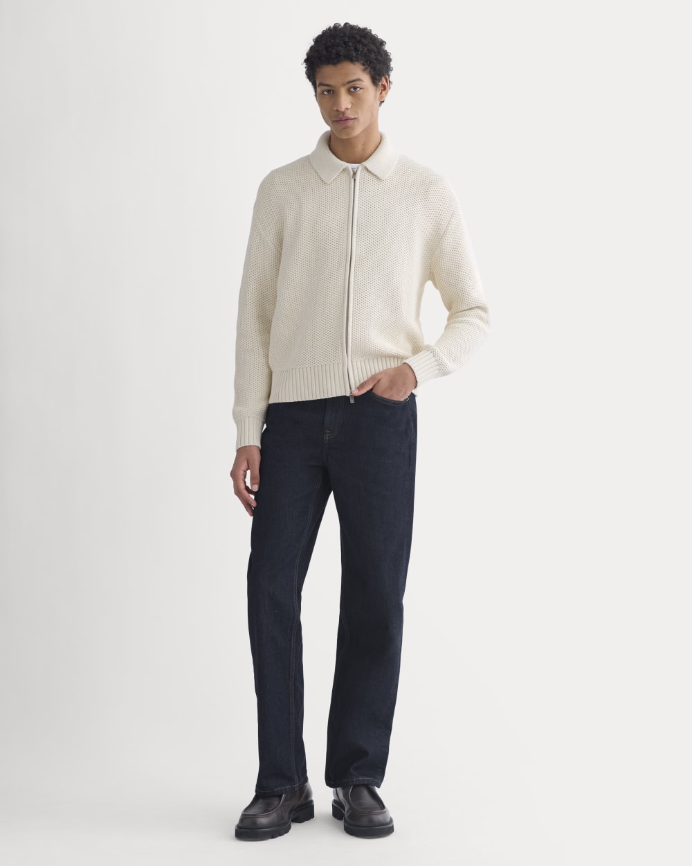 Honeycomb Sweater Jacket | Heathered Oat - Image 4