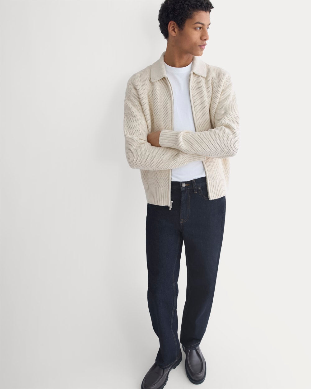 Honeycomb Sweater Jacket | Heathered Oat - Image 6