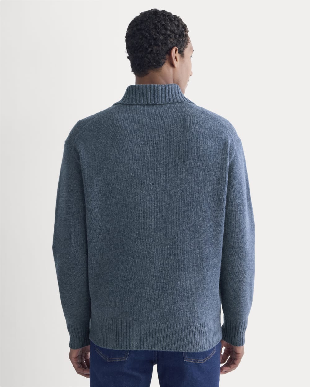 Luxe Merino Quarter-Zip Pullover | Heather Midnight Navy - Image 5