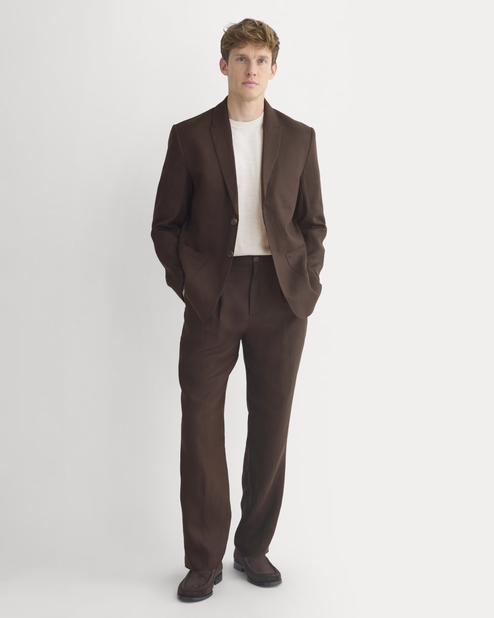 Soyeux Linen Blazer | Dark Brown - Image 2