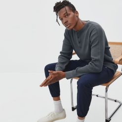 Alternative view of The Waffle Long-Sleeve Henley Tee | Slate