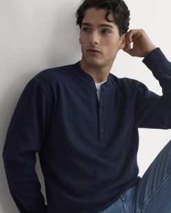 Vintage Rib Henley | Navy