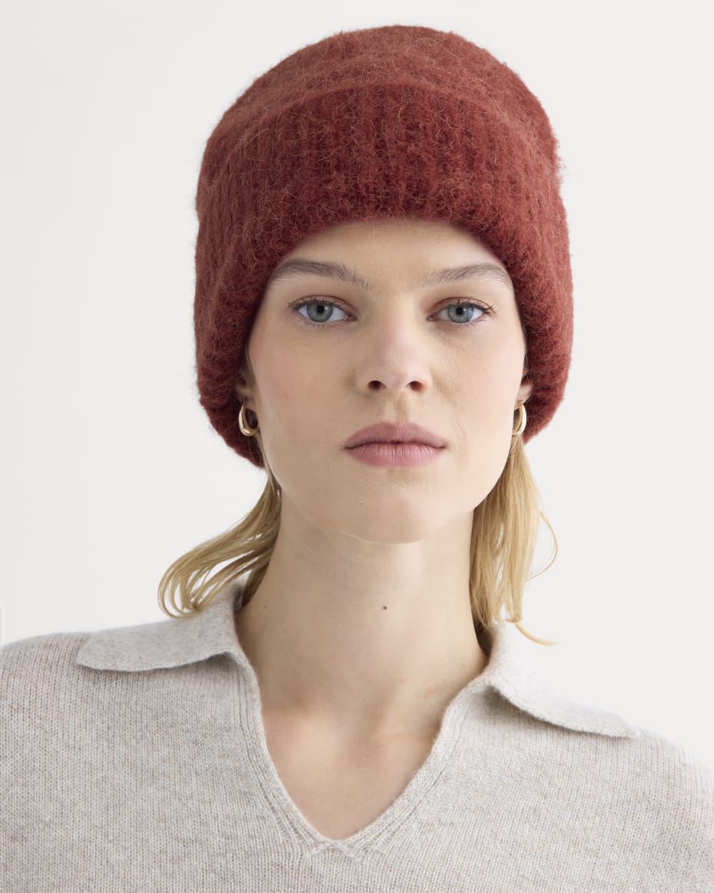 Plush Alpaca Beanie | Merlot - Image 2
