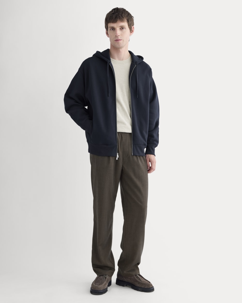 Luxe Fleece Full-Zip Hoodie | Deep Navy - Image 3