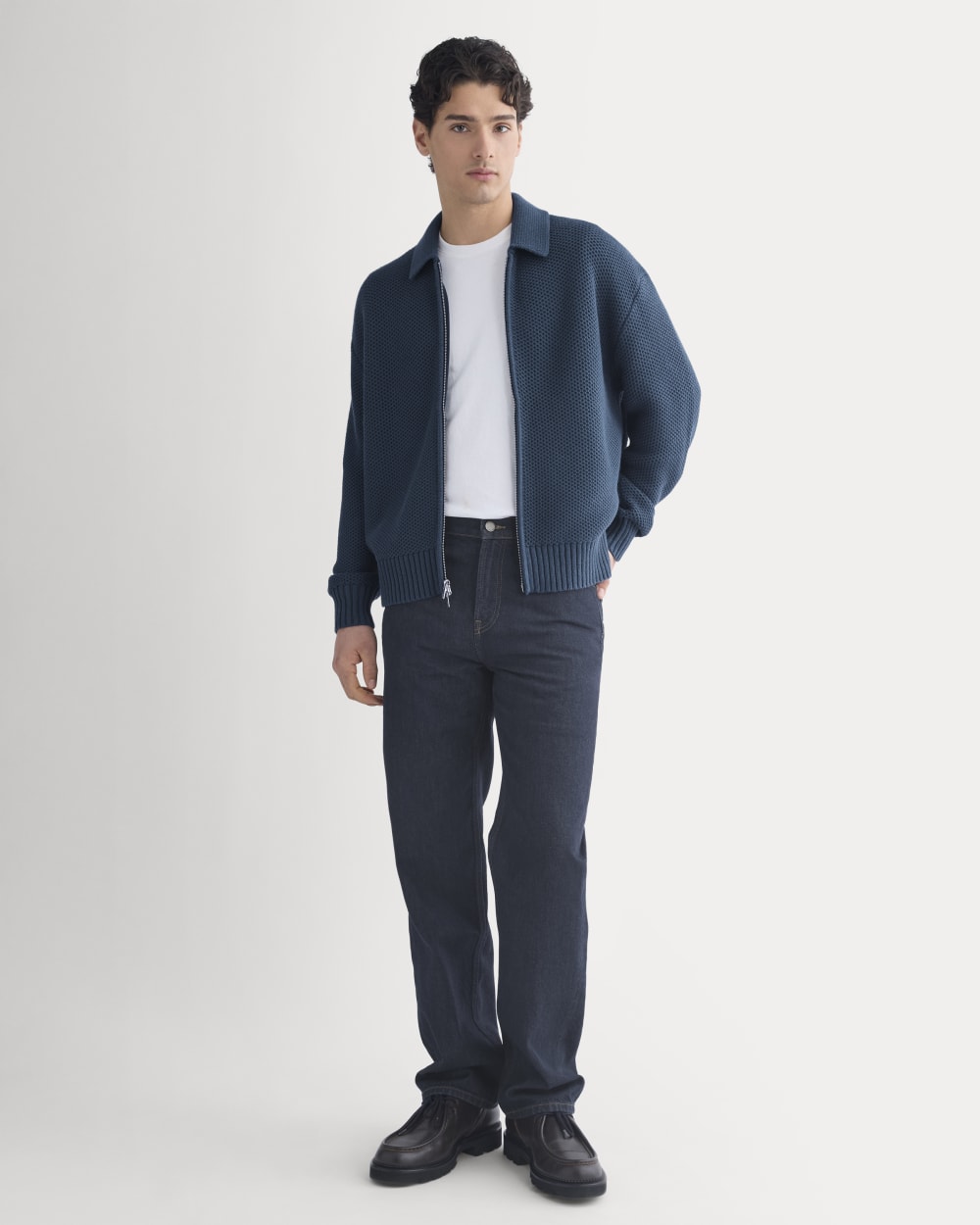 Honeycomb Sweater Jacket | Midnight Navy - Image 4
