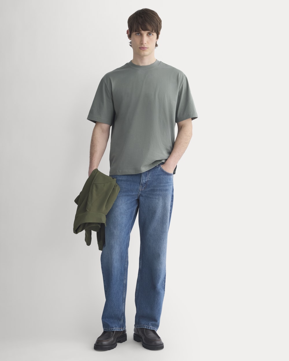 Archive Relaxed-Fit Cotton Crew | Agave Green - Image 3