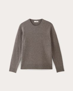 Alternative view of The Premium Merino Crew Neck Sweater | Taupe Melange