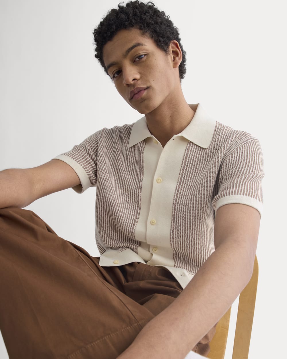 Button-Down Resort Polo | Birch/Brown - Image 5