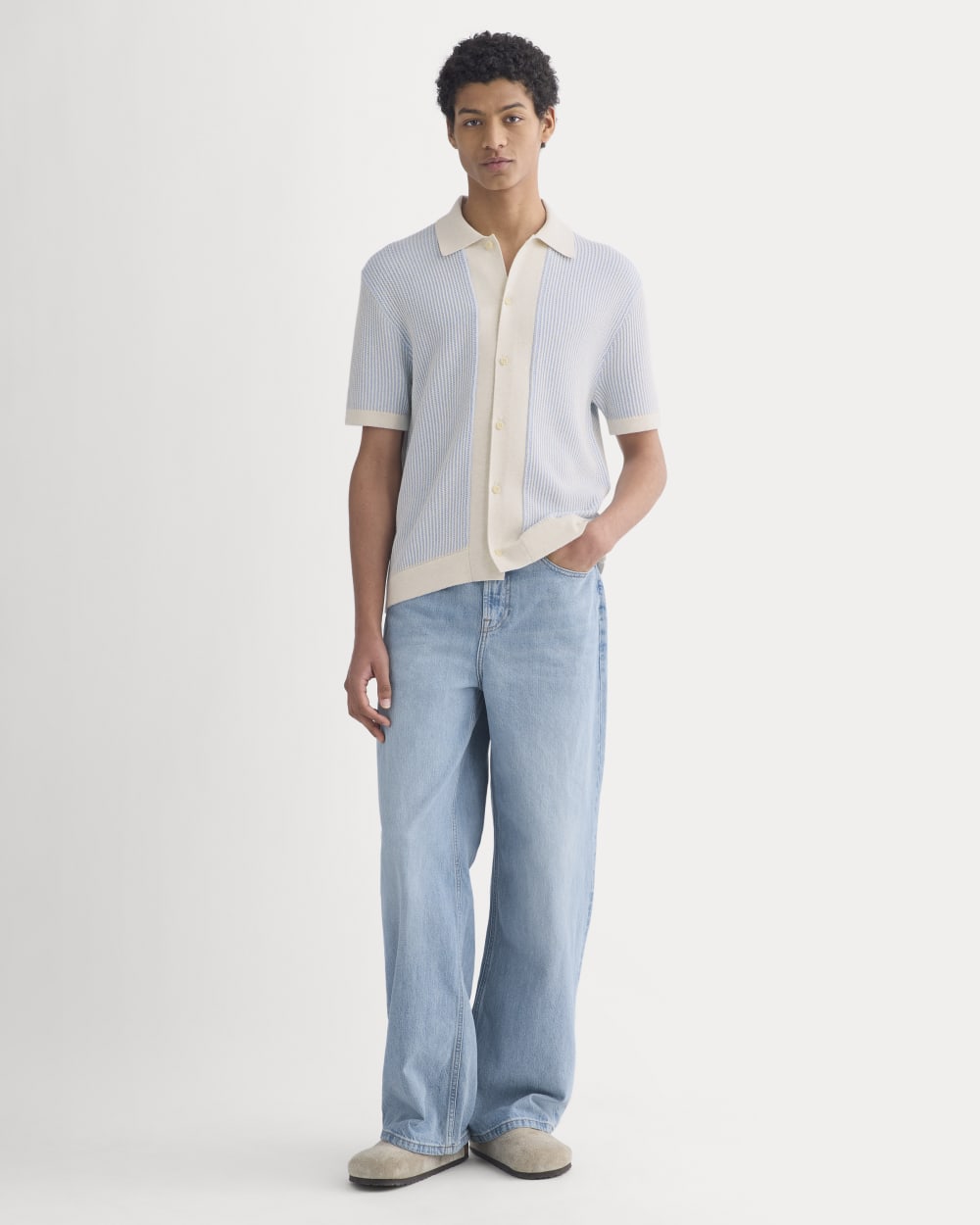 Button-Down Resort Polo | Light Heathered Oat/Open Air - Image 4