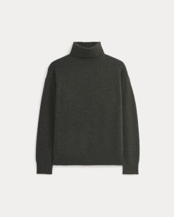 Alternative view of Luxe Merino Relaxed Turtleneck | Heathered Black