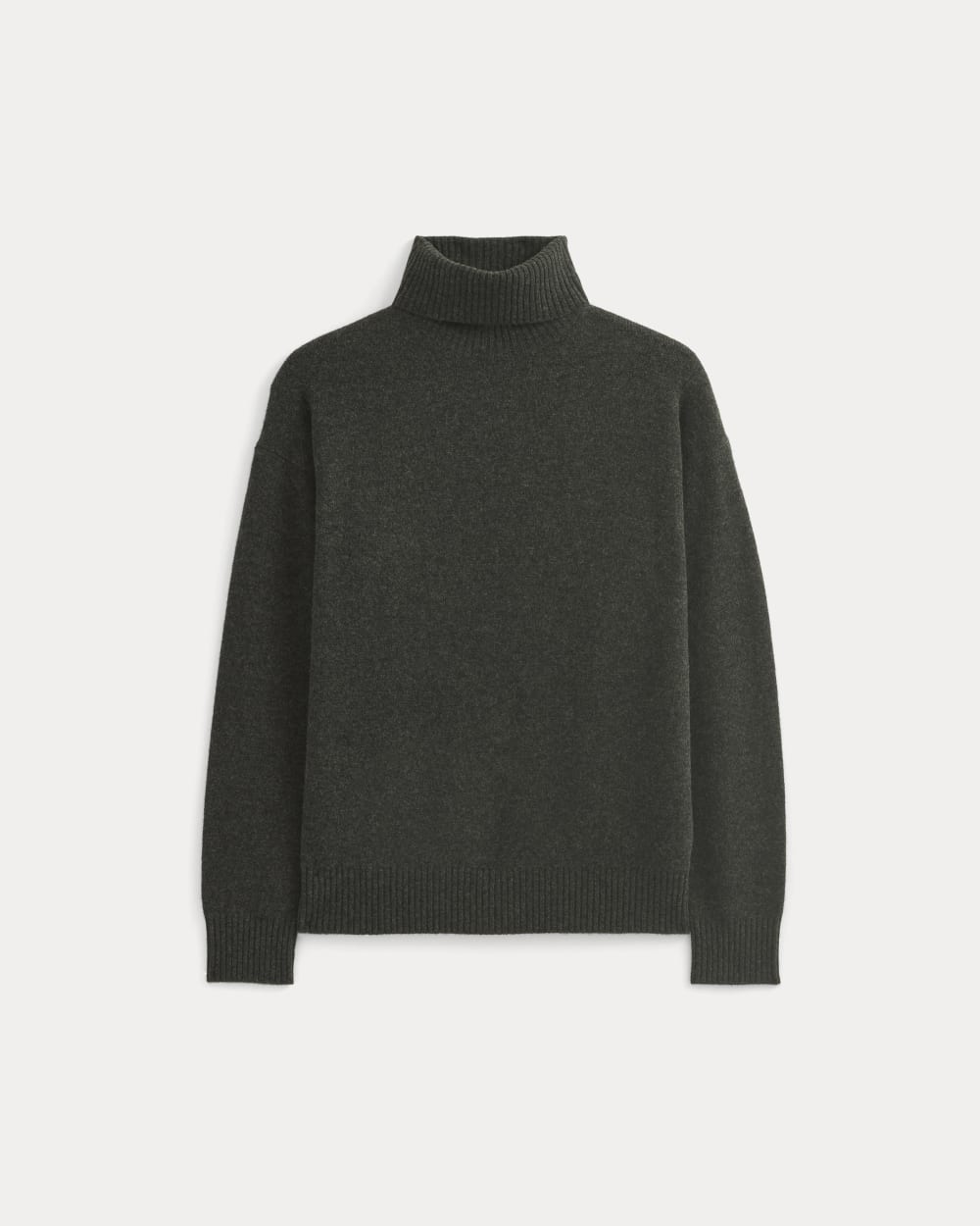 Luxe Merino Relaxed Turtleneck | Heathered Black - Image 2