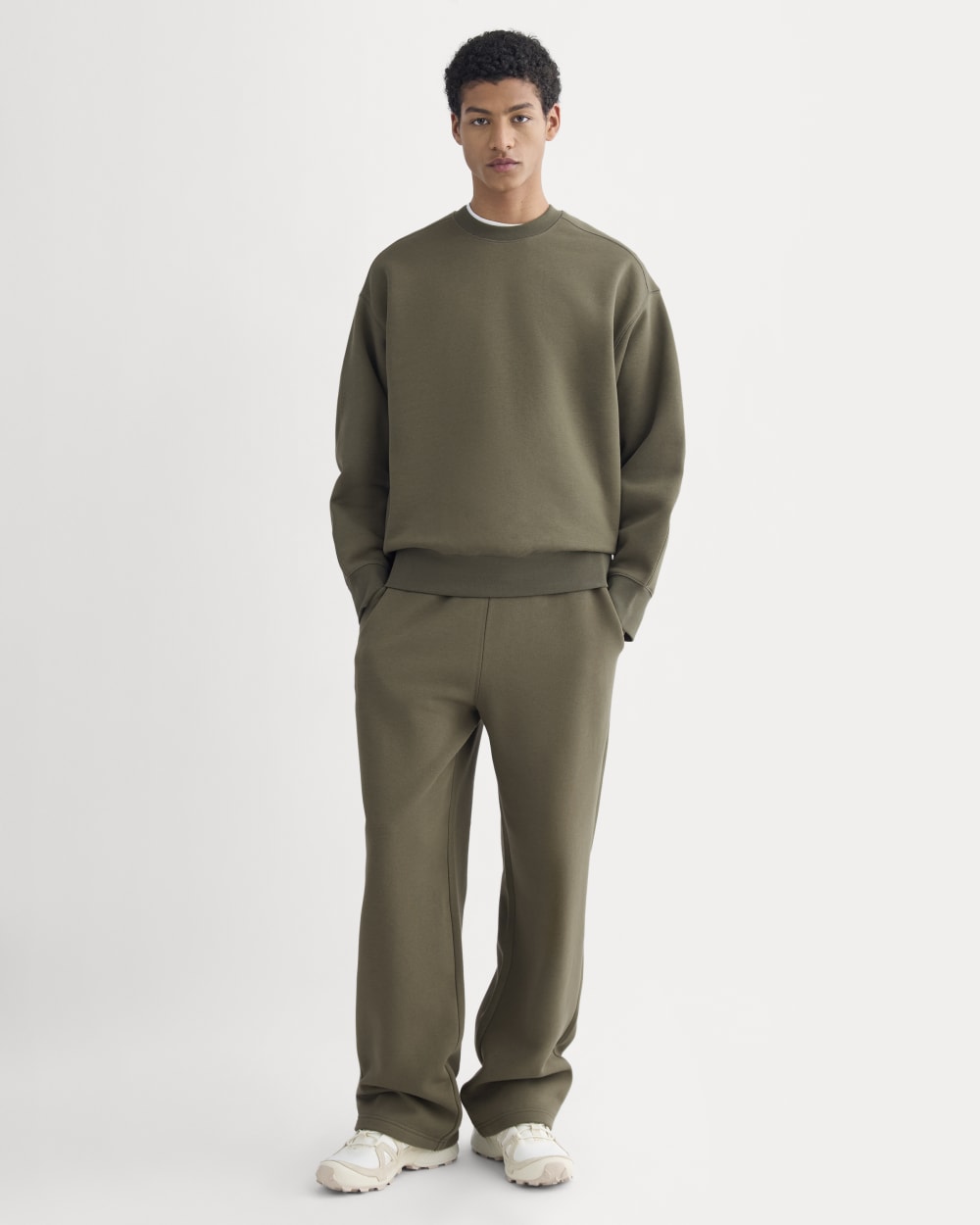 Luxe Fleece Crew Pullover | Olive Night - Image 4